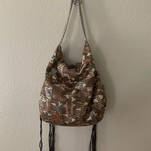 Christian Louboutin  Snakeskin Marianna Rider Hobo